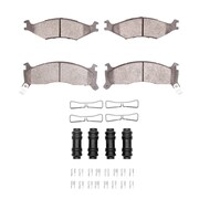 DYNAMIC FRICTION CO 5000 Advanced Brake Pads - Semi Metallic and Hardware Kit, Long Pad Wear, Front 1551-0670-01